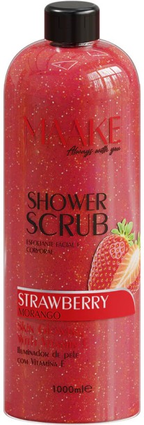 MAAKE Strawberry Glowing Shower Gel Scrub/Exfoliating 1000ml Bottle