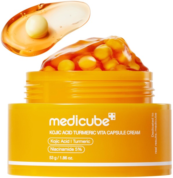 Medicube Capsule Cream with Kojic Acid and Turmeric for Uneven Skin Tone, Tone Renewal Radiance Care Gel Cream 53g