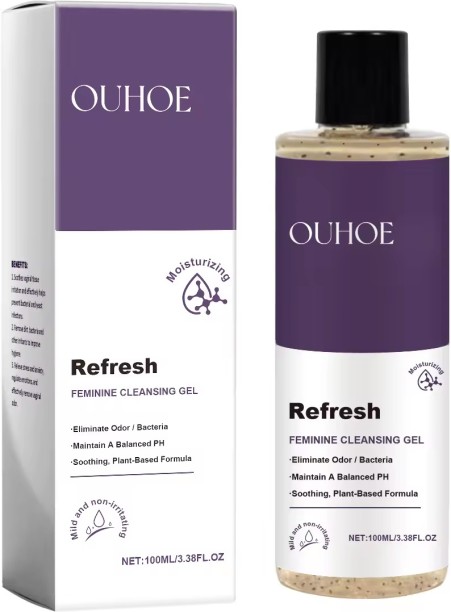 ouhoe Feminine Wash Gel PH Balanced Long Lasting Moisturizing for Private Part Refreshing Cleansing Prevent Dryness Woman Healthy Care