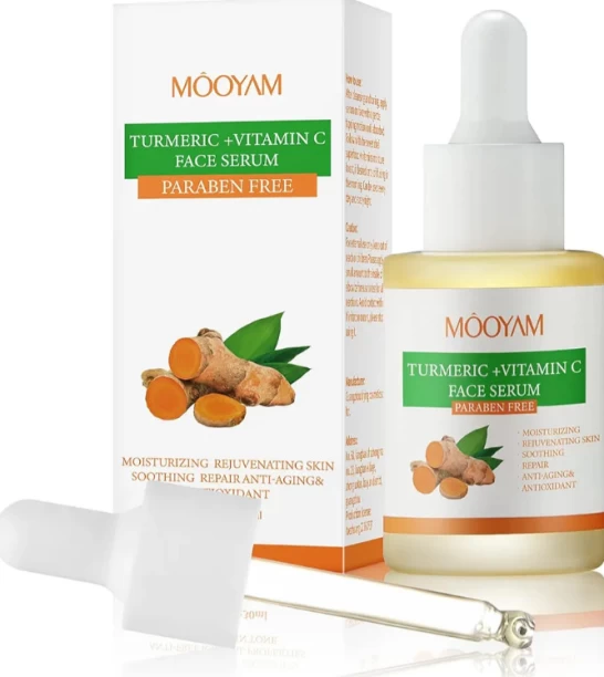 Mooyam Turmeric and Vitamin C Face Serum, Turmeric Dark Spot Corrector Serum