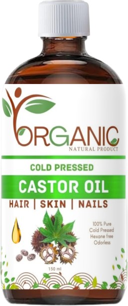 Organic Natural Cold Pressed Castor Oil 200ml for Hair, Skin, Face, Eyelashes & Body Care