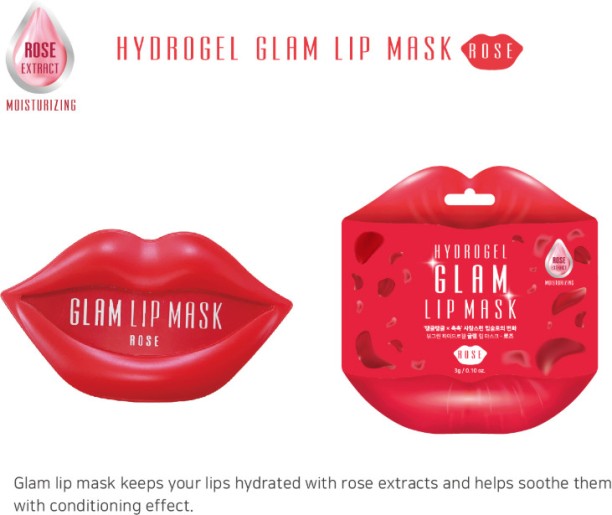 BEAUUGREEN LIP MASK ROSE HYDROGEL GLAM 3g