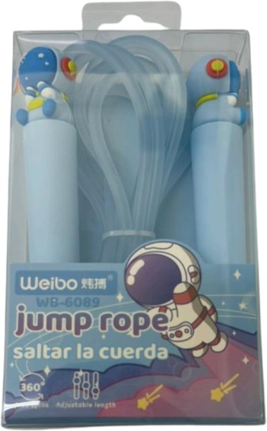WEI BO Segmented Soft Beaded Jump Rope-Blue Beaded Skipping Rope