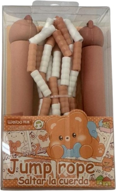 WEI BO Segmented Soft Beaded Jump Rope-Brown Beaded Skipping Rope
