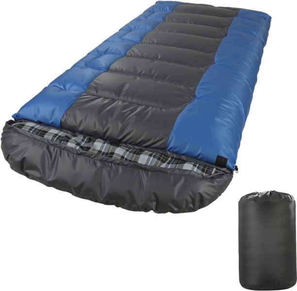 PrimePickSA Extra Wide Flannel Sleeping Bag for Adults - Big & Tall Size for Camping Sleeping Bag