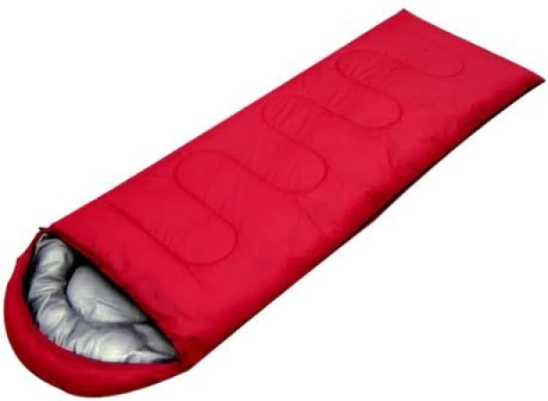 generic Hooded Camping Sleeping Bag - Red Sleeping Bag