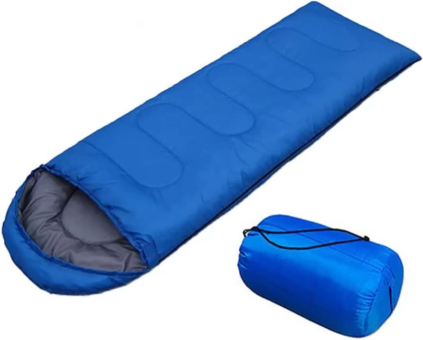 Generic Adult Sleeping Bag 3 Season Single Person Warm Breathable Portable, for Music Festivals Camping Hiking Trail Outdoor Activities,Includes Waterproof Compression Carry Bag,Blue 700G Sleeping Bag