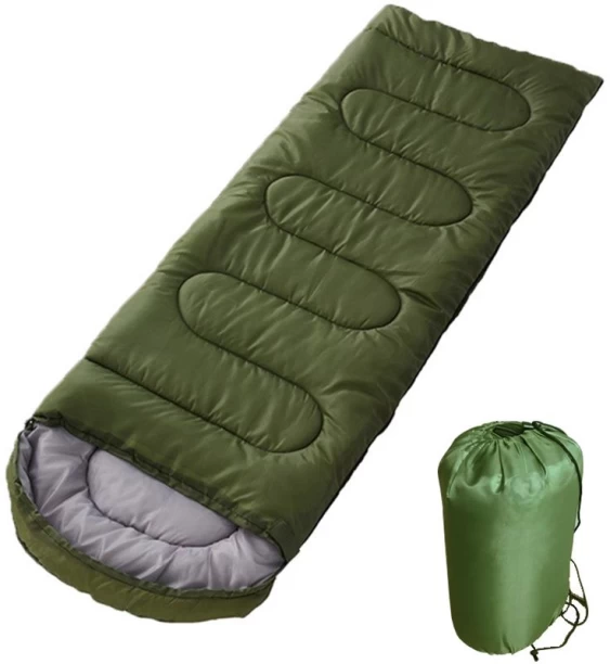 Generic Hooded Camping Sleeping Bag for Outdoor Travel Hiking - Army Green Sleeping Bag