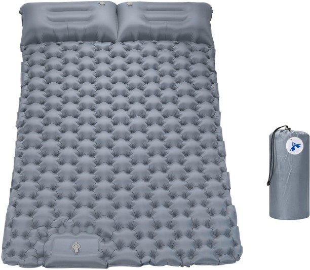 ALANES Inflatable Double Camping Mat with Foot Pump & Pillow Sleeping Bag