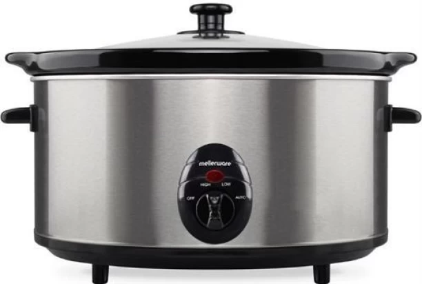 Mellerware Slow Cooker Stainless Steel Brushed 6.5L 320W Slow Cooker