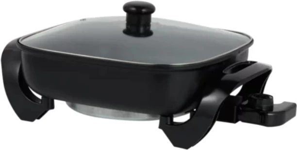 Platinum Electric Frying Pan With Glass Lid Slow Cooker