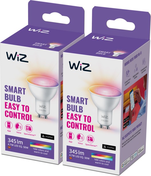 WiZ Wi-Fi GU10 4.7-50W RGBW 2 PACK Smart Bulb