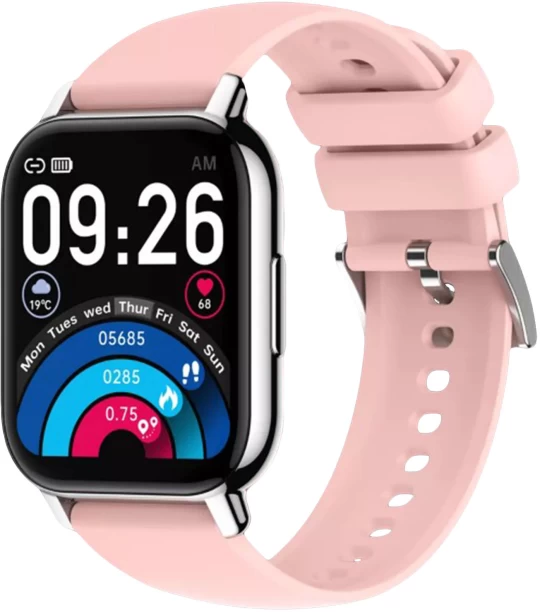 FocusFit P66 Fitness Tracker Smartwatch With Silicone Strap 1.85inch Screen, Body Temperature, Bluetooth Ca Smartwatch