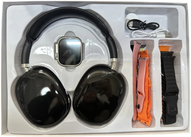 TGT- Smart Watch Set With 7 Different Straps and P9 TWS Headphones Smartwatch