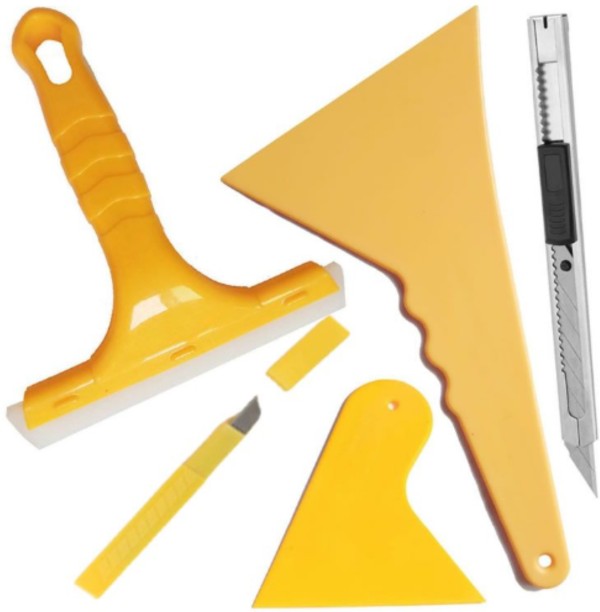 Car Window 5 Pieces Tint Tool Kit Snow Brush And Ice Scrapper with Adjustable Handle