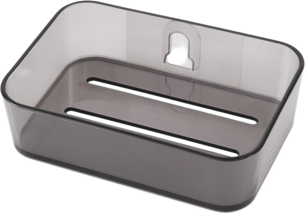 Bathlux Black Clear Soap Dish Holder - 13.3x8.9x3.1cm Household - Housekeeping & Laundry Wall Mountable Soap Case For  Adults