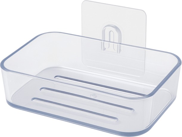 Bathlux Clear Soap Dish Holder - 13.3x8.9x3.1cm Household - Housekeeping & Laundry Wall Mountable Soap Case For  Adults