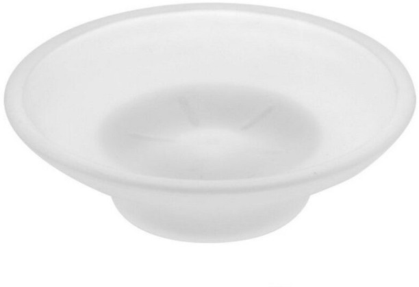 HomewareOnline Glass Soap Dish Round Replacement - Frosted Health & Beauty - Bath Care & Fragrances Soap Case For  Adults