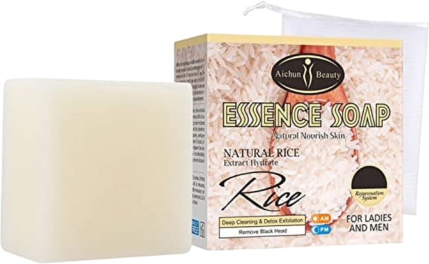 Aichun AC3121 2-Piece Beauty Natural Essence Rice Soap Fresh Jasmine Rice Scent