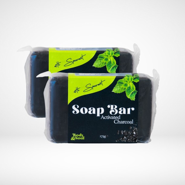 Body & Soul Charcoal & Mint Glycerine Soap (2 x 175g) Charcoal & Mint