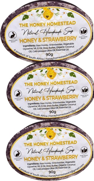 THE HONEY HOMESTEAD Honey & Strawberry Blend Soap strawberries, honey, sweet, soap