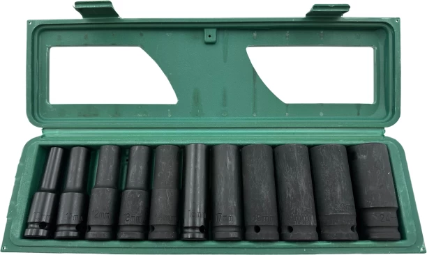 AIYI AY187-017 11-Piece 1/2 Inch Impact Socket Set Sizes 10–24mm , Socket Set