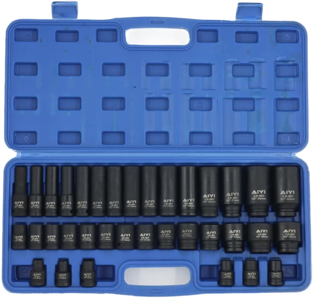 AIYI AY017-045 35Pc 1/2 Inch Impact Socket Set