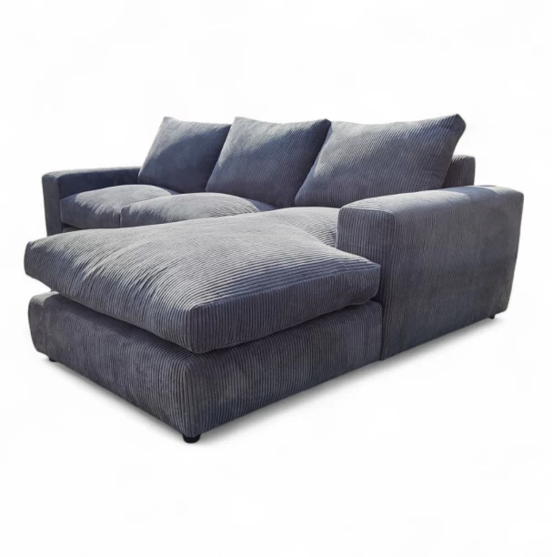 TACH LUXURE Ever Corner Coach - Corduroy - Grey Corduroy 3 Seater  Sofa