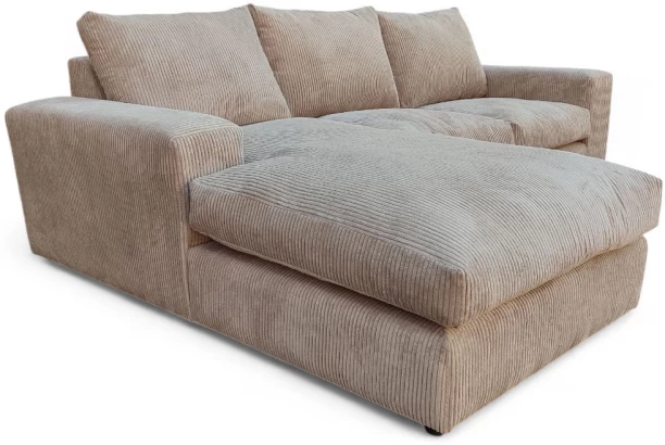 TACH LUXURE Ever Corner Coach – Corduroy – Beige Corduroy 3 Seater  Sofa