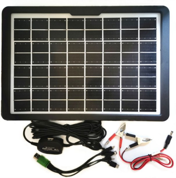 ccl 15W Solar Panel Charging Station Charging Panel with USB Multi-Head Cable Solar Panel