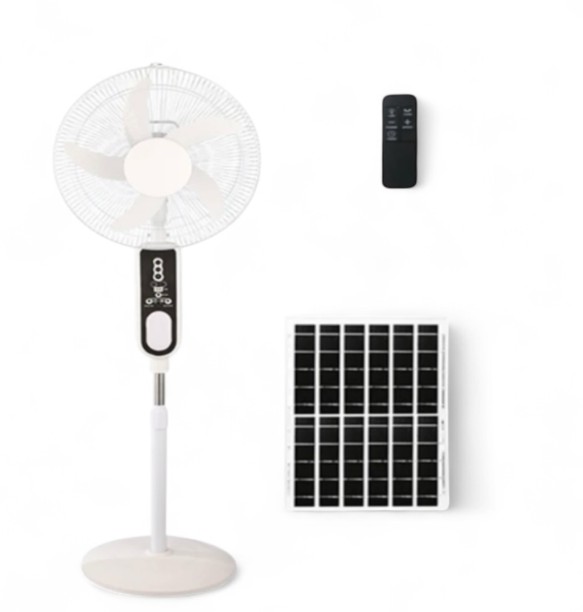 CONDERE 16'' Solar Rechargeable Stand Fan Solar Panel