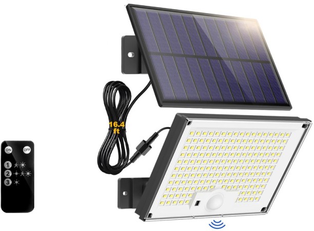 marevic Solar outdoor light, 172 LED lights, 3 modes, split motion sensor outdoor light with remote control, solar outdoor waterproof light IP65 Solar Panel