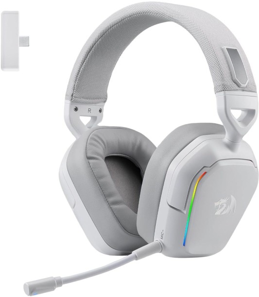 Redragon H868 RGB Wireless Gaming Headset – White Bluetooth Gaming Speaker 7.1