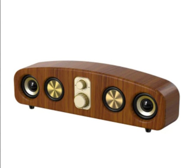 Joltwave Premium 360° Surround Wood-Finish Bluetooth Speaker – Quad Drivers, Deep Bass & High-Fidelity Sound Bluetooth Home Audio Speaker 5.0