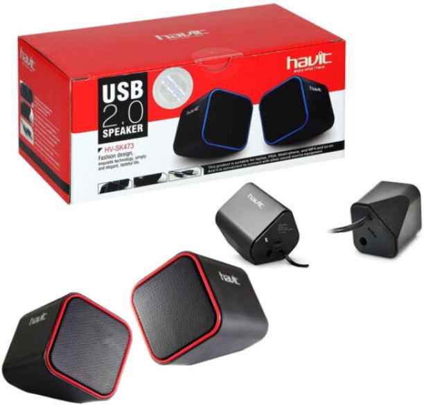 Havit Havit HV-SK473 | 2.0 Channel USB Speaker – Red Laptop/Desktop Speaker 2.0