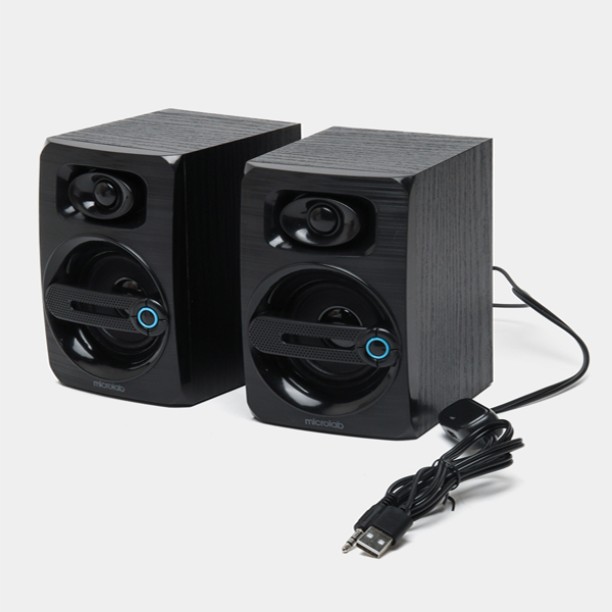 Microlab B23 2.0CH 2X3 Watt USB-Powered Multimedia Speaker With Inline Volume Control For Easy Access And Supports 3.5mm Stereo Jack Laptop/Desktop Speaker 2.0