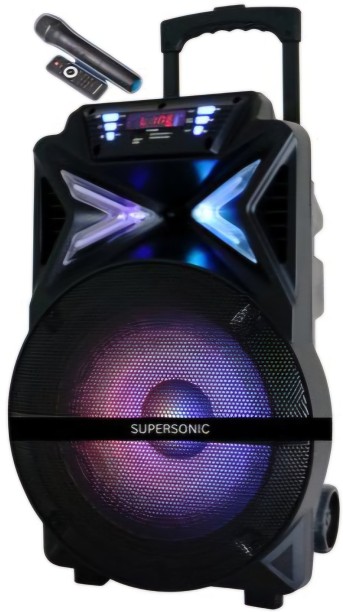 Supersonic Supersonic 15" Portable Karoake Speaker Trolley Soundcraft Voyager X-AZA - Black - 15' Bluetooth Party Speaker Stereo