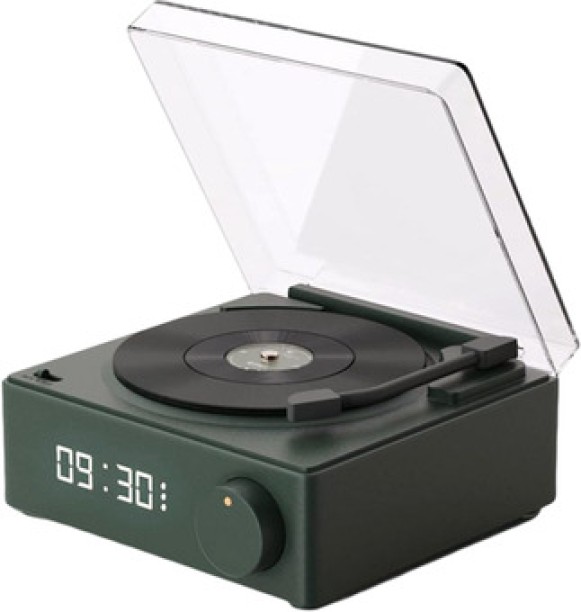 Vitaease Vintage Vinyl Speaker with Portable 360 Sound & Alarm Clock Bluetooth Smart Speaker 2.0