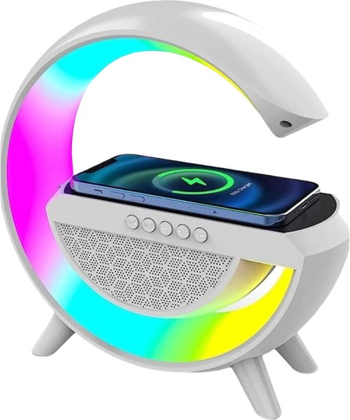 Citi Plug LED WIRELESS CHARGING SPEAKER wireless speaker Bluetooth Gaming Speaker 3 (White) Bluetooth Smart Speaker 2 Way Speaker