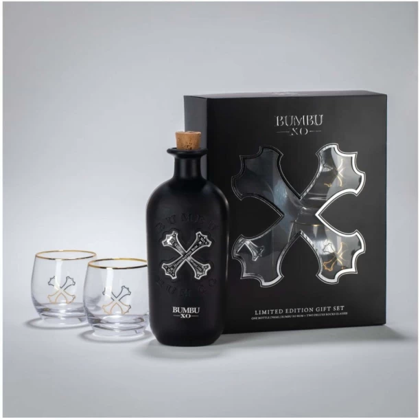 Bumbu Limited Edition Gift Set One Bottle Xo Rum Two Deluxe Rocks Glasses Rum