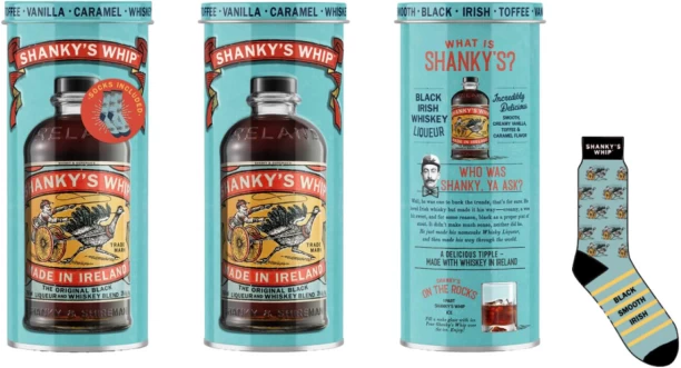 Shankys Whip Whip Gift Tin Including Socks Irish Whiskey