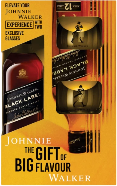 Johnnie Walker Black Label Gift Pack Blended Scotch Whisky