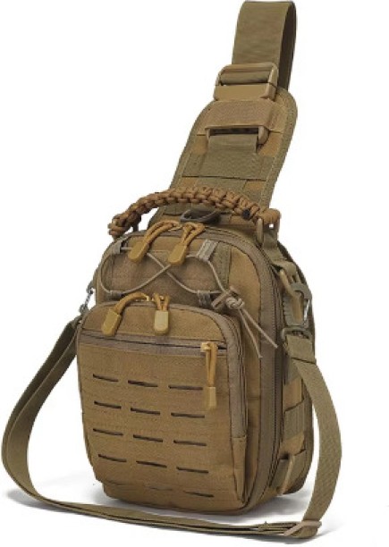 GENERIC Men Cross body Shoulder Chest Bag Sling Backpack Travel Outdoor Sports Climb Military Laser punching Male Messenger Side Bag