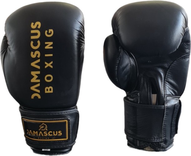 damascus Genuine Leather Bag Gloves – Black 12oz Boxing Gloves