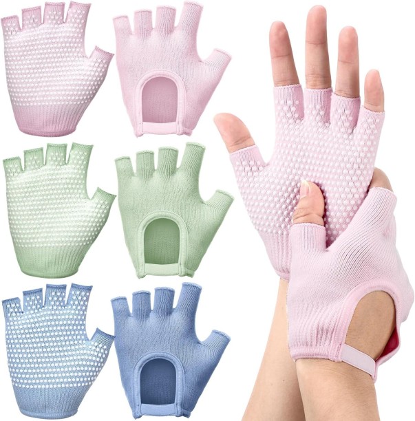 Solala Yoga gloves, women's silicone yoga gloves with anti-slip properties and no fingers, Pilates gloves for gym workouts and weight training. All sizes, suitable for most women and men. Riding Gloves
