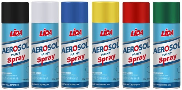 LiDA Spray Paint 6 Pack A Gloss Flammable Spray Paints