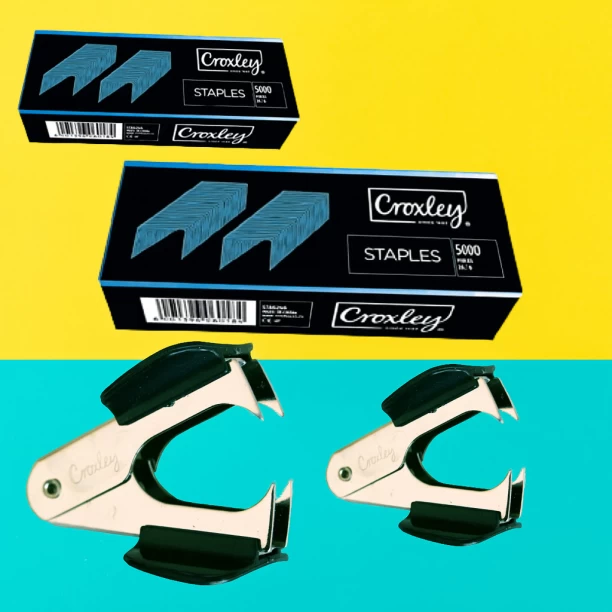 Croxley 2 x Staples n 2 x Staple Remover Staples