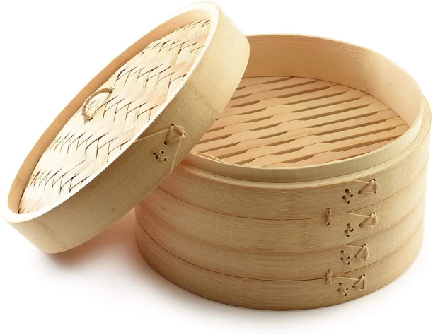 Generic 2Tier Bamboo Steamer with Lid Steamer