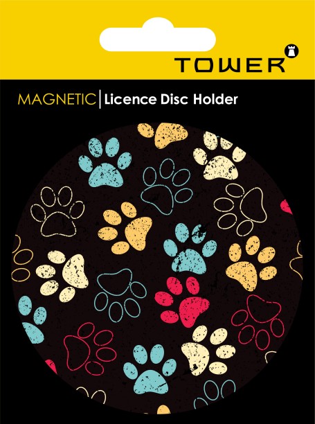 Tower 9 cm Paw Prints - Magnetic License disc holder Magnetic Sticker