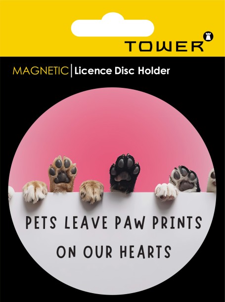 Tower 9 cm Pets Leave Paw Prints - Magnetic License disc holder Magnetic Sticker
